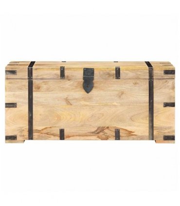 vidaXL Chest | Natural | Solid Mango Wood | Large | Chest | Rectangular | Rustic