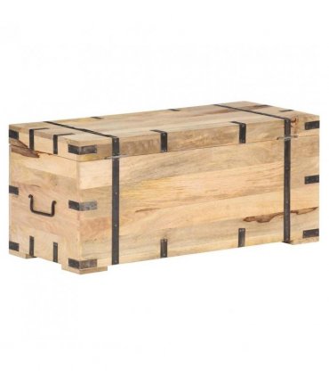vidaXL Chest | Natural | Solid Mango Wood | Large | Chest | Rectangular | Rustic