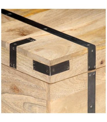 vidaXL Chest | Natural | Solid Mango Wood | Large | Chest | Rectangular | Rustic