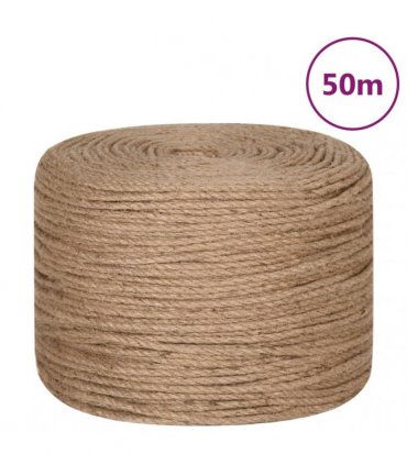 vidaXL Jute Rope 50 m Long 6 mm Thick