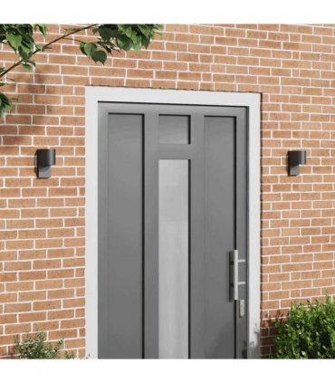 vidaXL Outdoor Wall Light 2 pcs Black 12 x 7 x 15 cm Stainless Steel