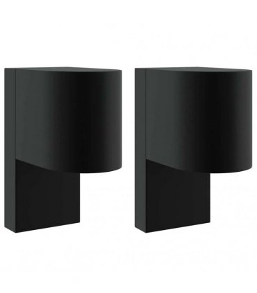 vidaXL Outdoor Wall Light 2 pcs Black 12 x 7 x 15 cm Stainless Steel
