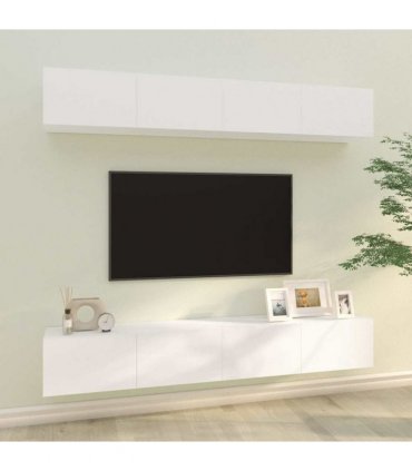 vidaXL Wall TV Cabinets 4 pcs White 100x30x30 cm