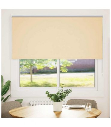 vidaXL Roller Blind Blackout Beige 145x150 cm Fabric Width 141.6 cm Polyester
