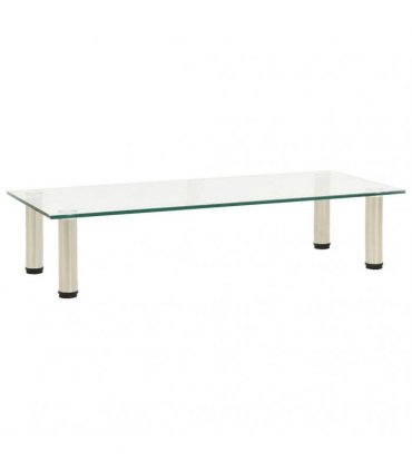 vidaXL TV Stand Transparent 80x35x17 cm Tempered Glass