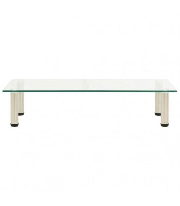vidaXL TV Stand Transparent 80x35x17 cm Tempered Glass