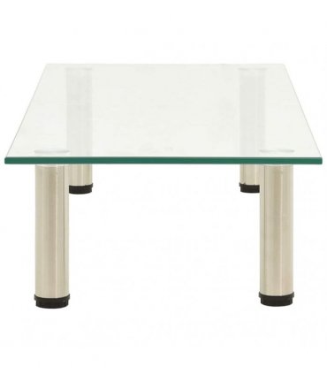 vidaXL TV Stand Transparent 80x35x17 cm Tempered Glass