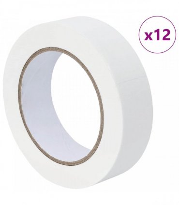 vidaXL Painter Masking Tapes 12 pcs White 30mm x 50m Paper