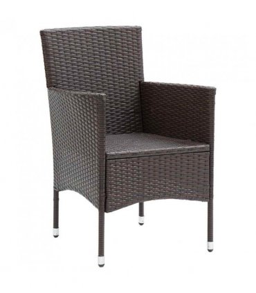 vidaXL Garden Dining Chair | Set of 4 | Brown, Cream white