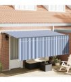 vidaXL Retractable Awning Retractable Blue and White 350 x 200 cm