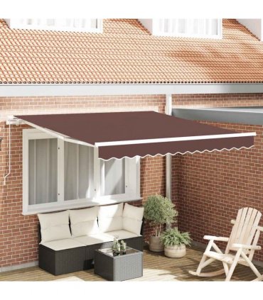 vidaXL Manual Retractable Awning Brown 300x250 cm