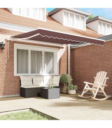 vidaXL Manual Retractable Awning Brown 300x250 cm
