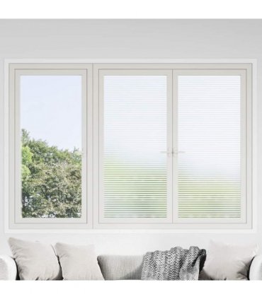 vidaXL Window Film Frosted Stripes Design 0.9x100 m PVC