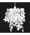 Leaves Paillette Pendant Chandelier Lamp 21,5 x 30 cm Silver