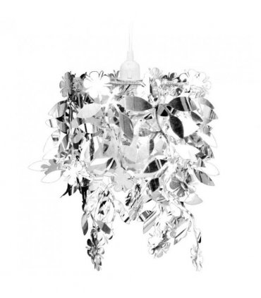 Leaves Paillette Pendant Chandelier Lamp 21,5 x 30 cm Silver