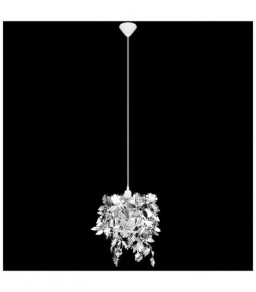 Leaves Paillette Pendant Chandelier Lamp 21,5 x 30 cm Silver