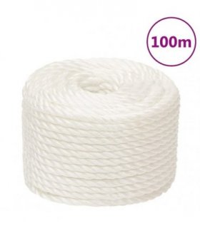 vidaXL Work Rope White 12 mm 100 m Polypropylene