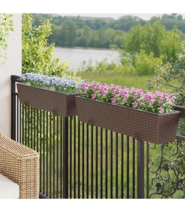 vidaXL Railing 2 pcs 80 x 17 x 17 cm Metal