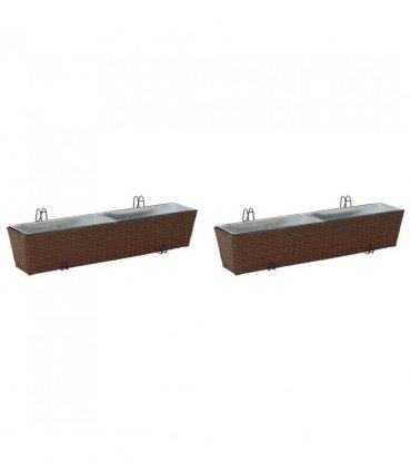 vidaXL Railing 2 pcs 80 x 17 x 17 cm Metal