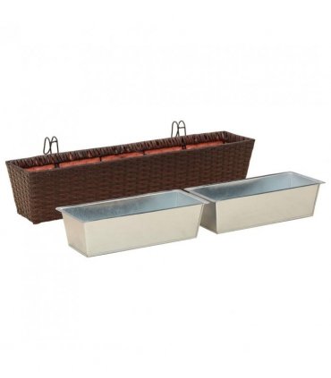 vidaXL Railing 2 pcs 80 x 17 x 17 cm Metal