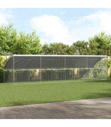 vidaXL Chicken Cage 4 pcs Silver 800 x 200 x 200 cm Galvanised Steel