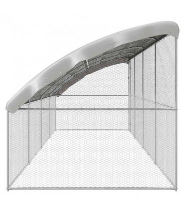 vidaXL Chicken Cage 4 pcs Silver 800 x 200 x 200 cm Galvanised Steel