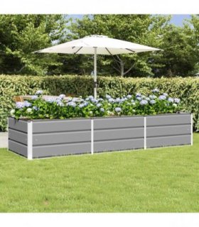 vidaXL Planter Light Grey 240 x 80 x 45 cm Steel