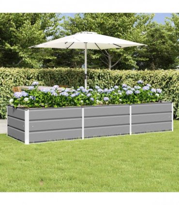 vidaXL Planter Light Grey 240 x 80 x 45 cm Steel