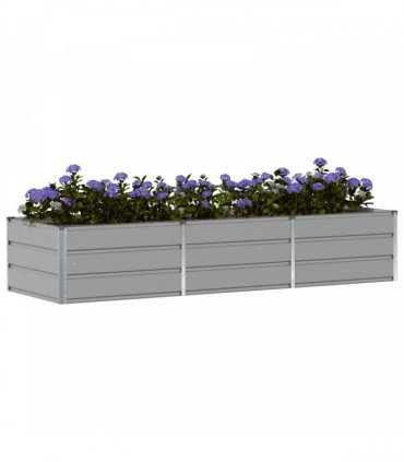 vidaXL Planter Light Grey 240 x 80 x 45 cm Steel