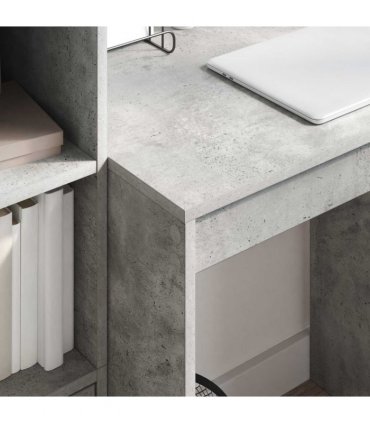 vidaXL Desk with Drawer with Shelf with Storage 2 pcs Concrete Grey