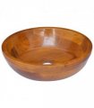 vidaXL Basin Solid Teak Wood Φ40x10 cm