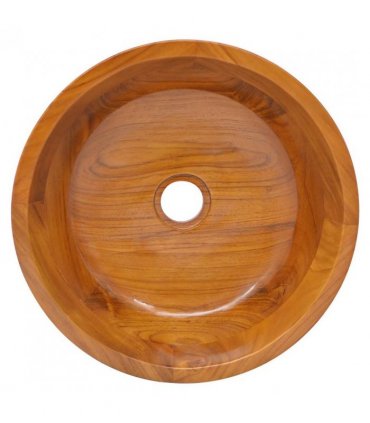 vidaXL Basin Solid Teak Wood Φ40x10 cm