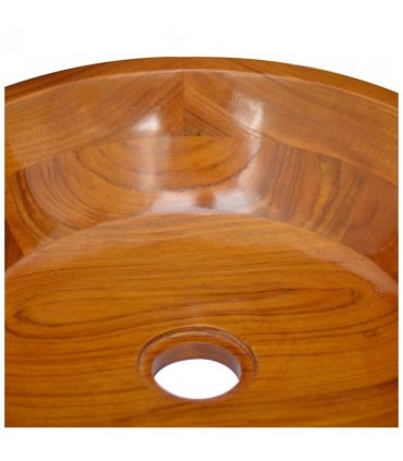 vidaXL Basin Solid Teak Wood Φ40x10 cm