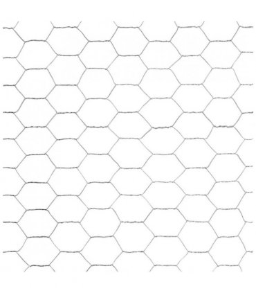 vidaXL Chicken Wire Fence Galvanised Steel 25x1.5 m Silver