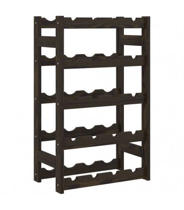 vidaXL Wine Rack for 20 Bottles Black Solid Wood Pine