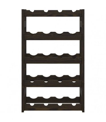 vidaXL Wine Rack for 20 Bottles Black Solid Wood Pine