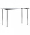 vidaXL Dining Table Black and Transparent 120x60x75 cm Tempered Glass