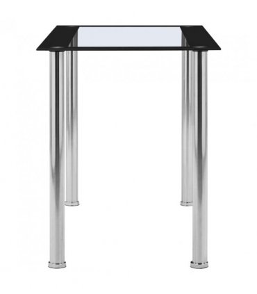vidaXL Dining Table Black and Transparent 120x60x75 cm Tempered Glass