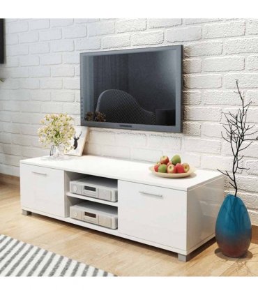 vidaXL TV Cabinet High-Gloss White 120x40.5x35 cm