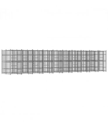 vidaXL Outdoor Dog Kennel Steel 18.43 m²