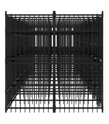 vidaXL Outdoor Dog Kennel Steel 18.43 m²