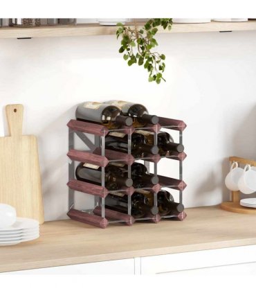 vidaXL Wine Rack for 12 Bottles Brown Solid Wood Pine