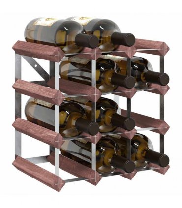 vidaXL Wine Rack for 12 Bottles Brown Solid Wood Pine