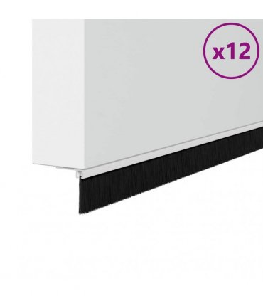 vidaXL Screw-on Door Brush Seals 12 pcs White 100 cm Aluminium Alloy