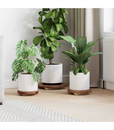 vidaXL Plant Stool 3 pcs Natural 29 x 29 x 3.5 cm Mahogany Wood