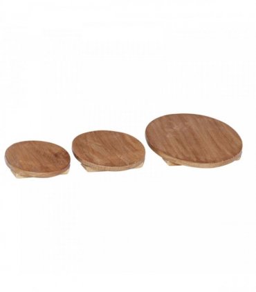 vidaXL Plant Stool 3 pcs Natural 29 x 29 x 3.5 cm Mahogany Wood
