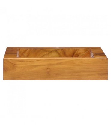 vidaXL Basin Solid Teak Wood 50x35x10 cm