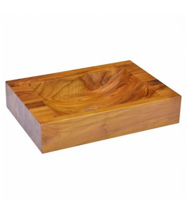 vidaXL Basin Solid Teak Wood 50x35x10 cm