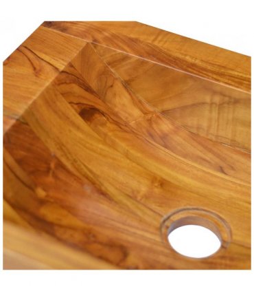 vidaXL Basin Solid Teak Wood 50x35x10 cm