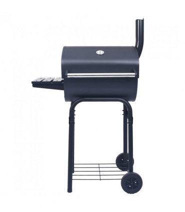 vidaXL Charcoal BBQ Grill Smoker with Bottom Shelf Black